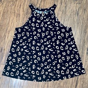 Torrid Studio Knit High Neck Tank- Leopard Print - Size 00